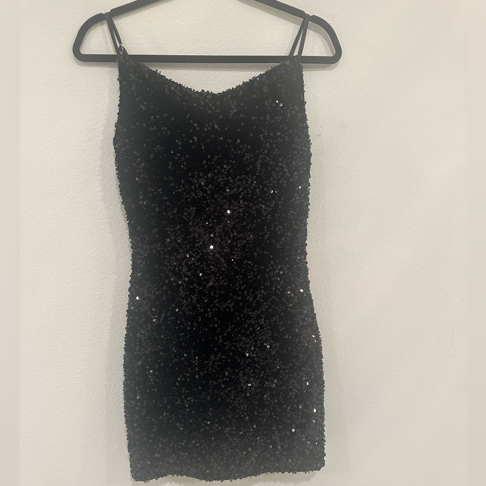 Elegant Black Sequin Dress